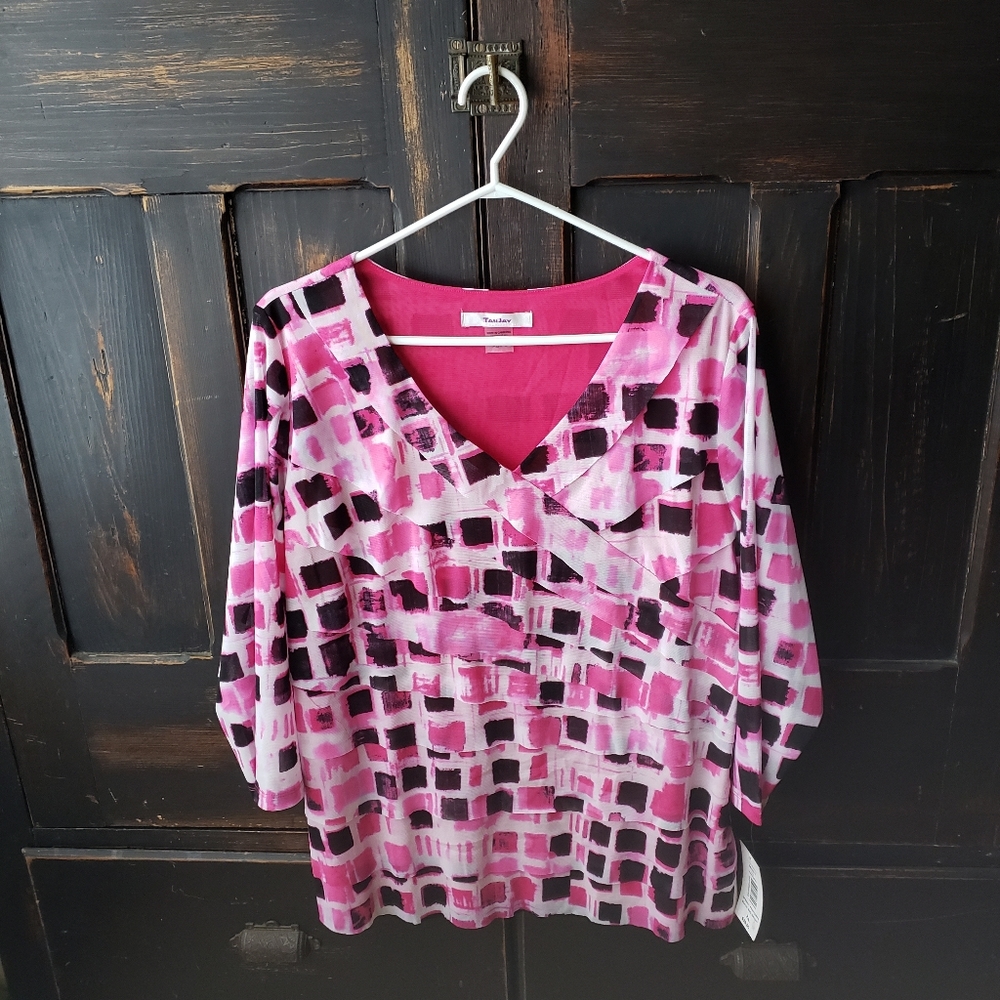 Melissa Pink & Black Blouse